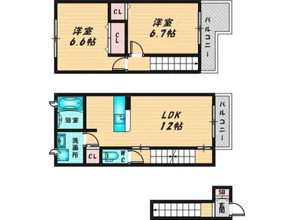 メゾン・みのうら【2階】の間取り