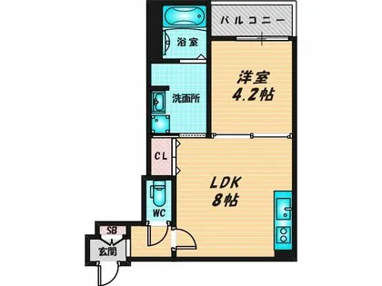 F asecia AMUZ Ⅰ【1階】の間取り