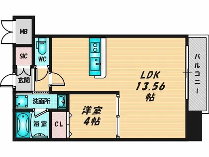 プレジオ荒本新町【3階】の間取り