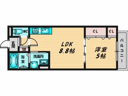 クリエオーレ加納【1階】の間取り