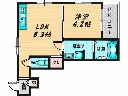 Muses花園本町【3階】の間取り