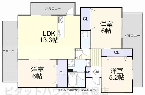 クレールコパン【2階】の間取り