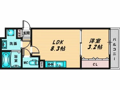 ラージヒル長瀬WEST【1階】の間取り