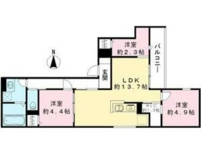 兵庫県尼崎市塚口町3丁目【アパート】の間取り