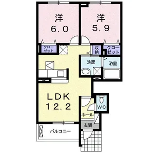 クレールヴィラ【1階】の間取り