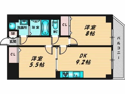 リアライズ今里南【6階】の間取り