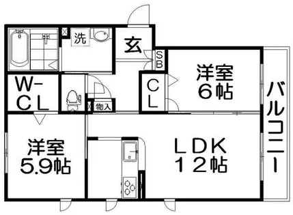 リッシュベレオ東香里【2階】の間取り