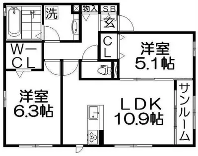 saint-fleur【2階】の間取り