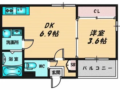 レルべ小路東【3階】の間取り
