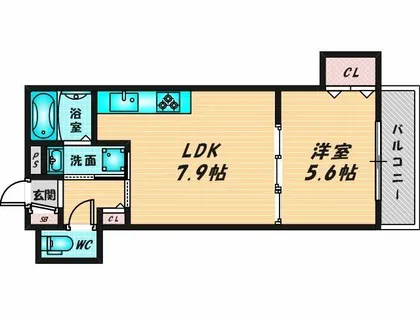 クリエオーレ高井田西【3階】の間取り