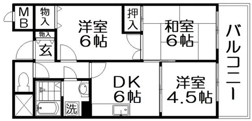 グランドヴィラ香里【4階】の間取り