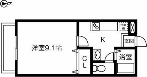 エクセル間内【1E号室】の間取り