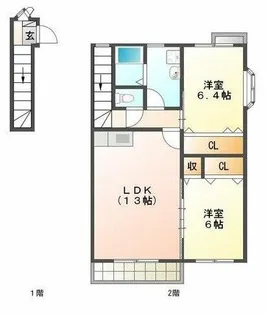 ベルバランセK 弐番館【2階】の間取り