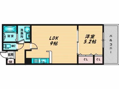 エスポワール瓢箪山【1階】の間取り
