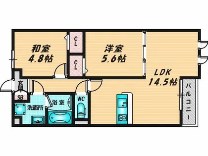 カシータ・ソル【1階】の間取り