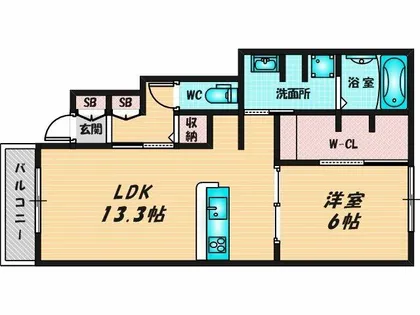 グランディール南四条【1階】の間取り