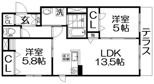 シャーメゾン壮隆庵【1階】の間取り