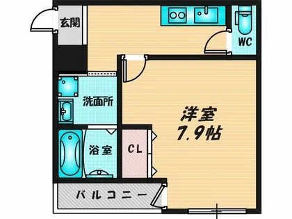 フジパレス俊徳道Ⅲ番館【2階】の間取り