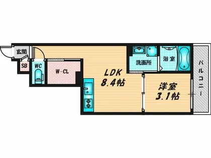 S-MOVE大阪鶴見【4階】の間取り