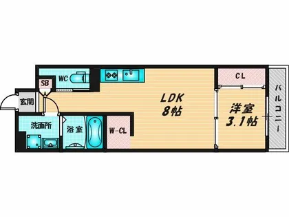 S-MOVE大阪鶴見【4階】の間取り