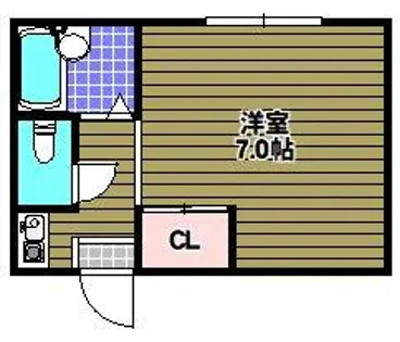 暁21-0号館【1G号室】の間取り