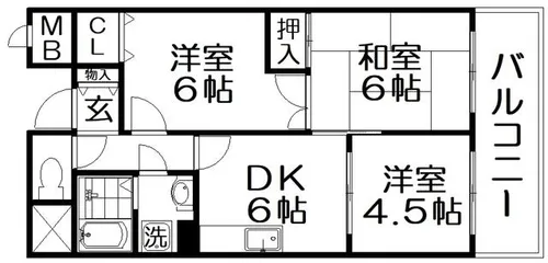 グランドヴィラ香里【8階】の間取り