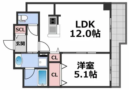 クロシェット関目【1階】の間取り