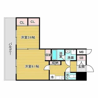 スプランディッド江坂駅前【14階】の間取り