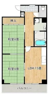 レジデンス時計台【401号室】の間取り