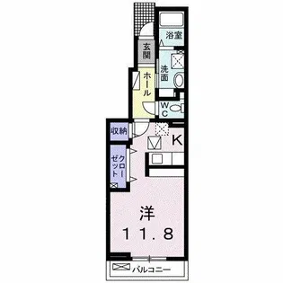 ソーレB【102号室】の間取り