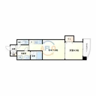 CASSIA新大阪【2階】の間取り