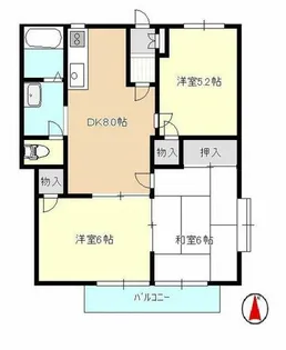 ニューシティージョー【2階】の間取り