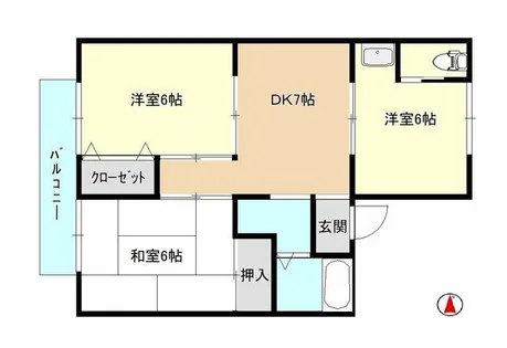 西三木マンションA【2階】の間取り