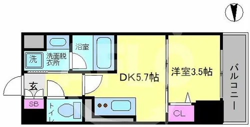 セルン新町【11階】の間取り
