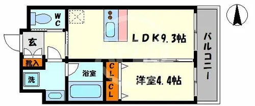 スプランディッド安土町【8階】の間取り