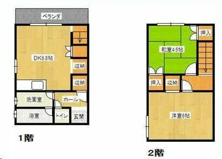 グリーンハウス水田【1号室】の間取り