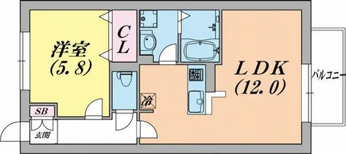 アンソレイエ【1階】の間取り