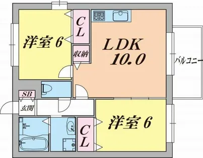 アンダンテ鈴蘭【1階】の間取り