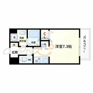 クレアートクラウン天王寺【9階】の間取り