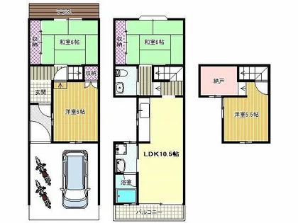 大阪府羽曳野市高鷲8丁目【一戸建】の間取り