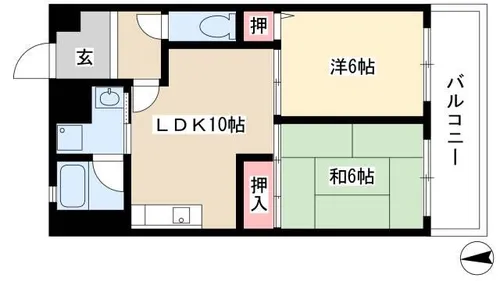 ブラザービル八幡【202号室】の間取り