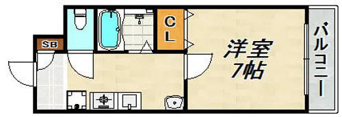 1Kの間取り画像