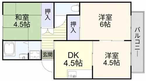 プレジール求 B棟【201号室】の間取り
