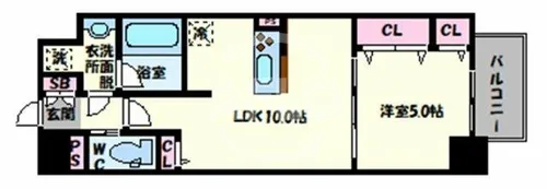 グランパシフィック今里Luxe【1階】の間取り