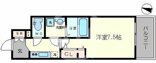 エスプレイス難波サウスゲート【10階】の間取り