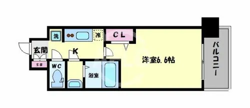 アドバンス大阪ブリアント【8階】の間取り