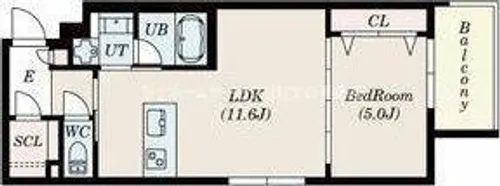 estageo北田辺【5階】の間取り