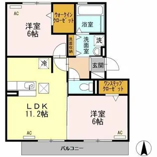 リバーハイツさらさ【106号室】の間取り