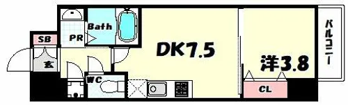 SERENITE三宮【3階】の間取り