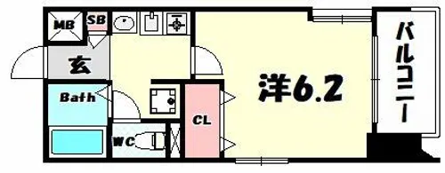 プレサンス神戸駅前【6階】の間取り